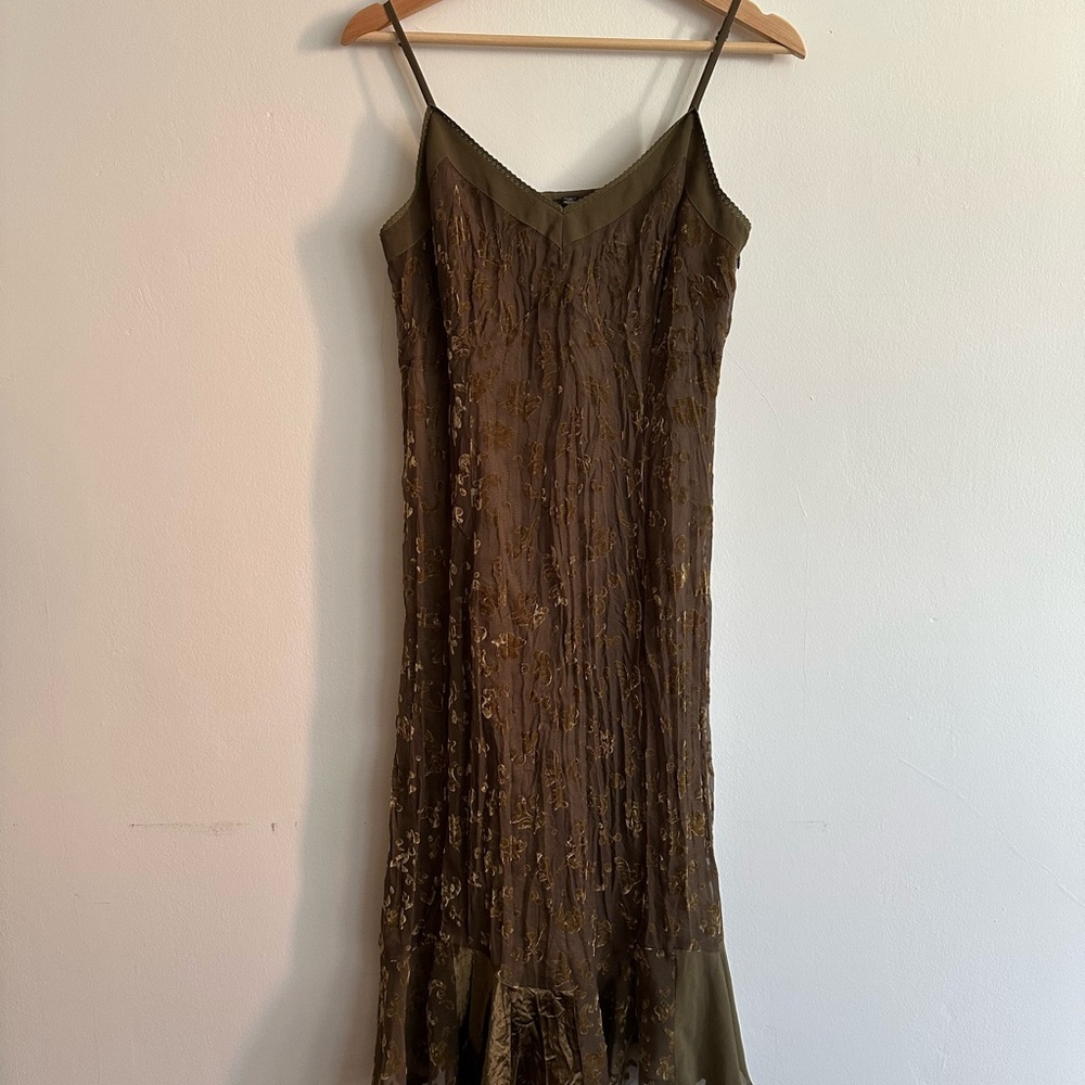 Elegant Olive Green Slip Dress
